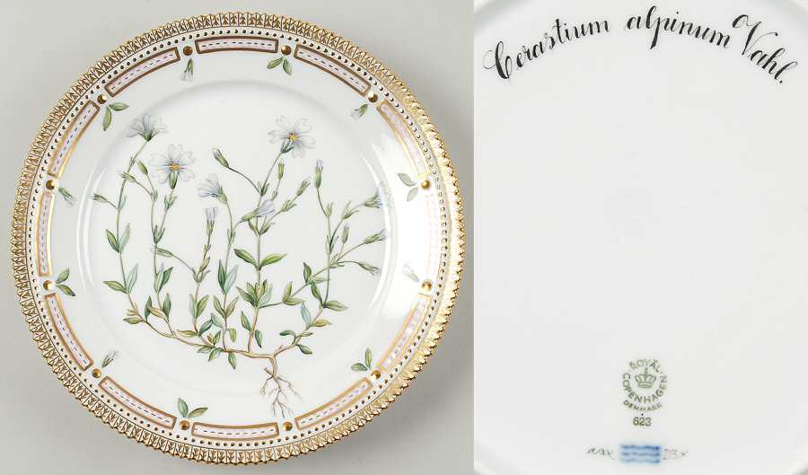 Flora Danica (1961 To Current) Luncheon Plate-Cerastium alpinum Vahl