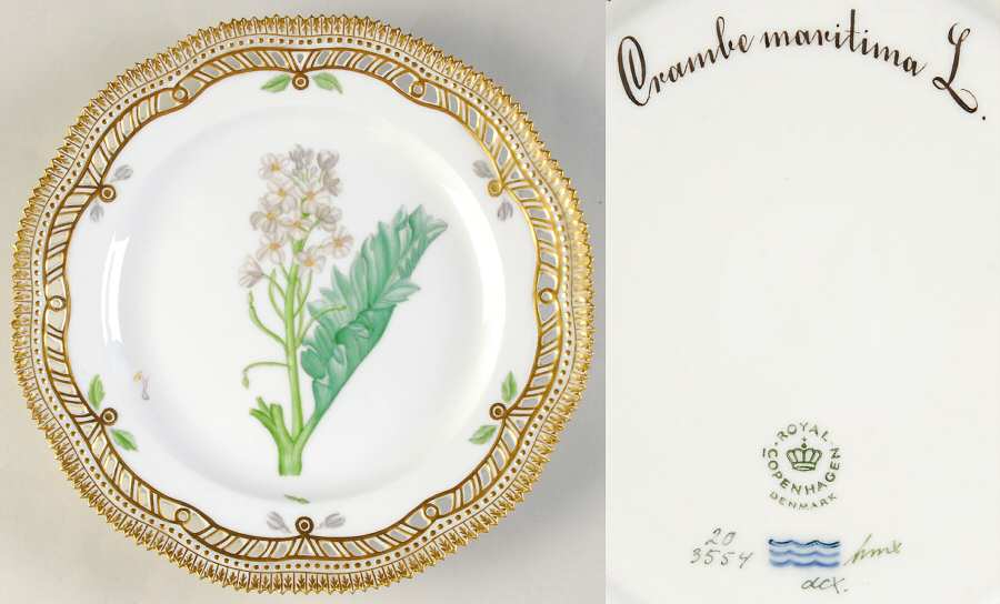 Flora Danica (1961 To Current) 9" Pierced Luncheon Plate/Fruit Std-Crambe marilim