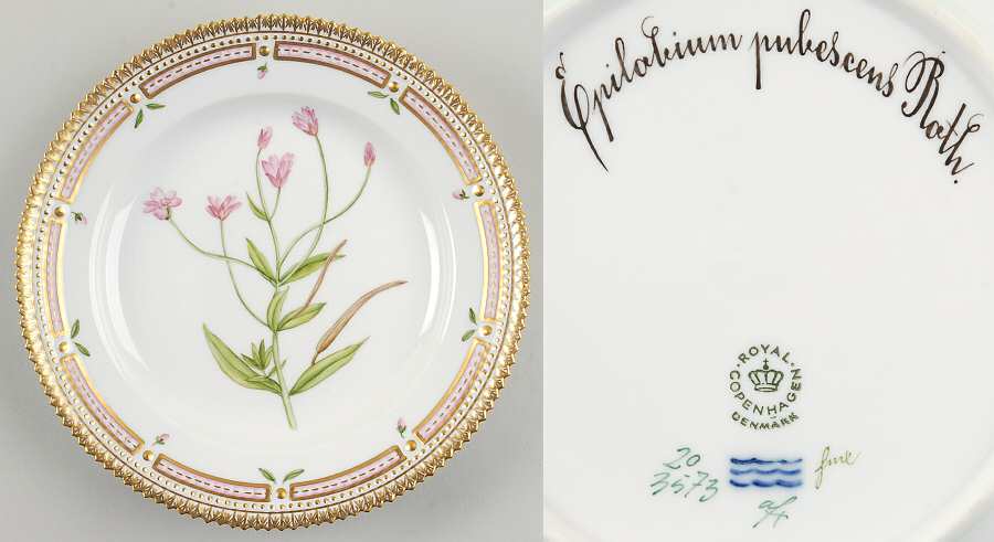 Flora Danica (1961 To Current) Salad Plate-Epilobium pubescens Roth
