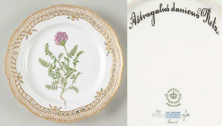 Flora Danica (1961 To Current) 9" Pierced Luncheon Plate/Fruit St-Astragalus dani