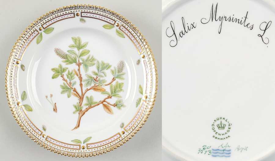 Flora Danica (1961 To Current) Salad Plate-Salix Myrsinites L