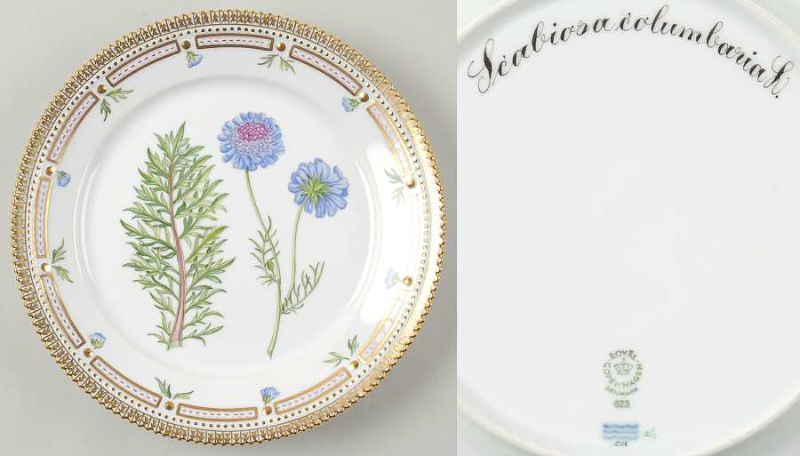 Flora Danica (1961 To Current) Luncheon Plate-Scabiosa columbaria L