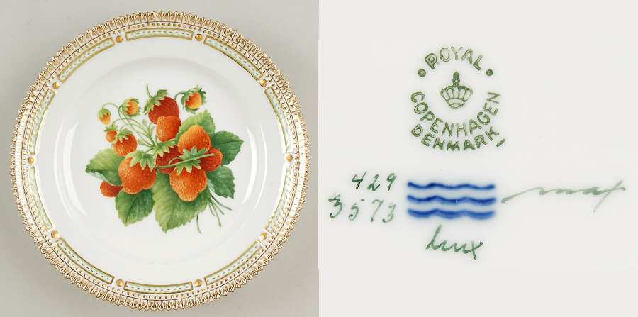 Flora Danica (1961 To Current) Salad/Fruit Plate-Strawberry