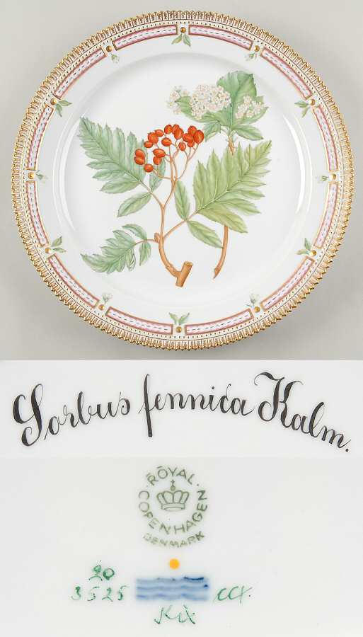 Flora Danica (1961 To Current) 14" Round Platter-Sorbus fennica Kalm