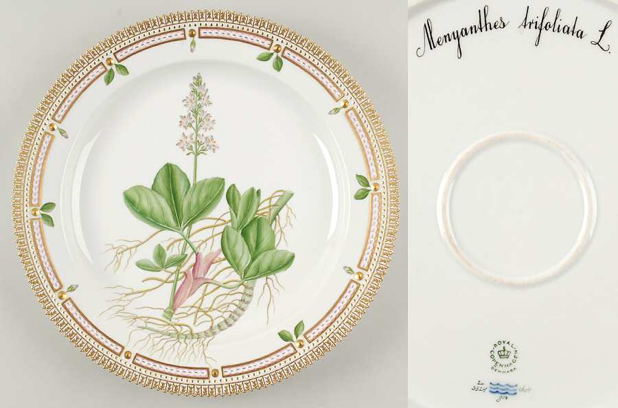 Flora Danica (1961 To Current) 13" Round Platter-Menyanthes trifoliata L