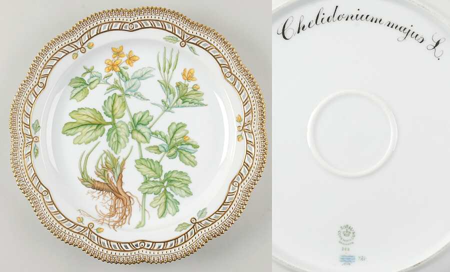 Flora Danica (1961 To Current) 13" Round Pierced Platter-Chelidonium majus L
