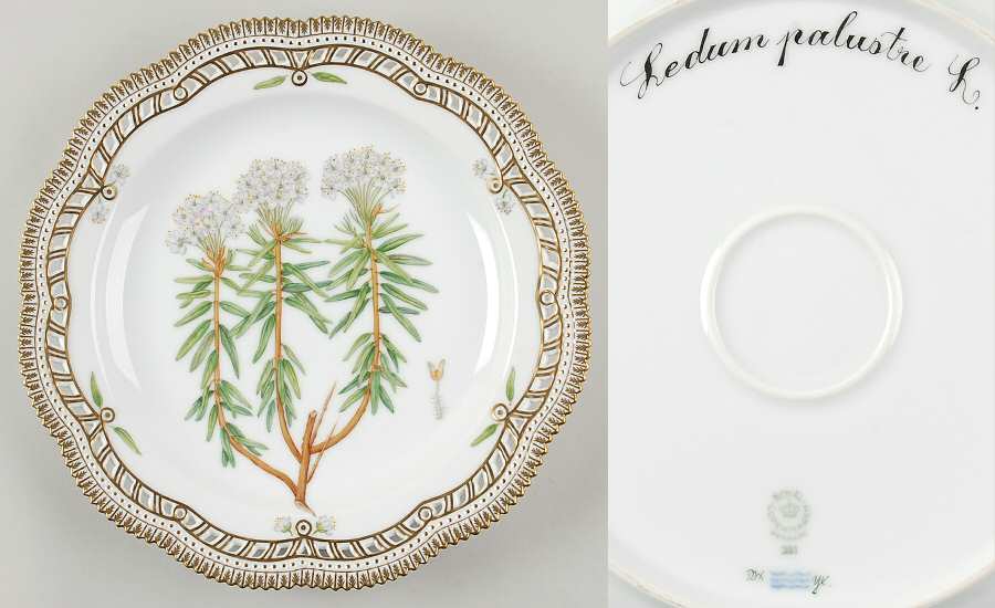Flora Danica (1961 To Current) 11" Round Pierced Platter-Ledum palustre L
