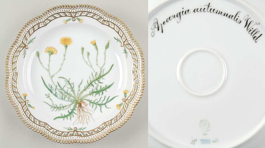 Flora Danica (1961 To Current) 11" Round Pierced Platter-Apargia autumnalis Willd