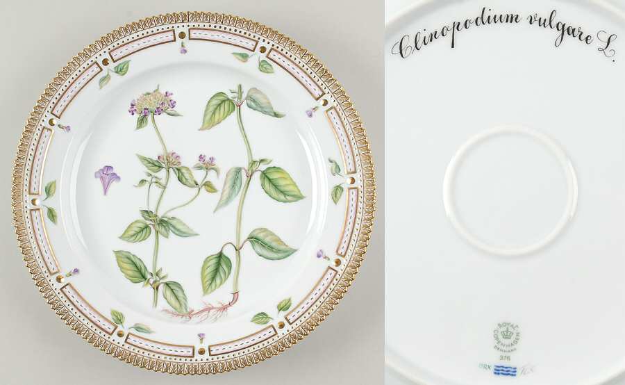 Flora Danica (1961 To Current) 11" Round Platter-Clinopodium vulgare L