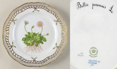 Flora Danica (1961 To Current) 9" Pierced Luncheon Plate/Fruit Std-Bellis perenni