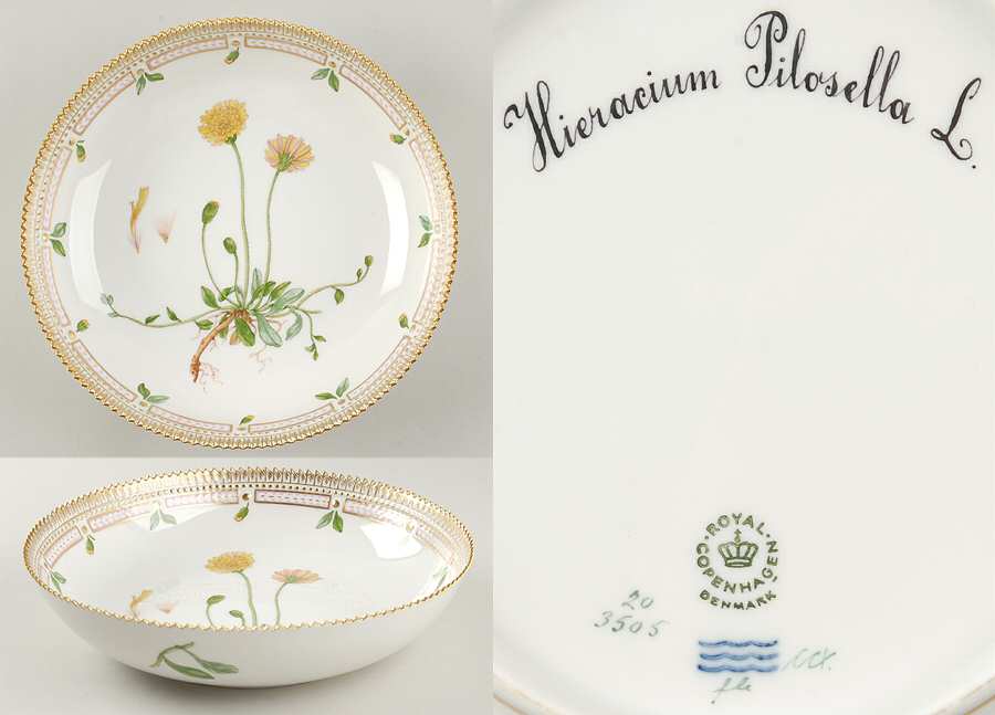 Flora Danica (1961 To Current) 10" Salad Serving Bowl-Hieracium Pilosella L