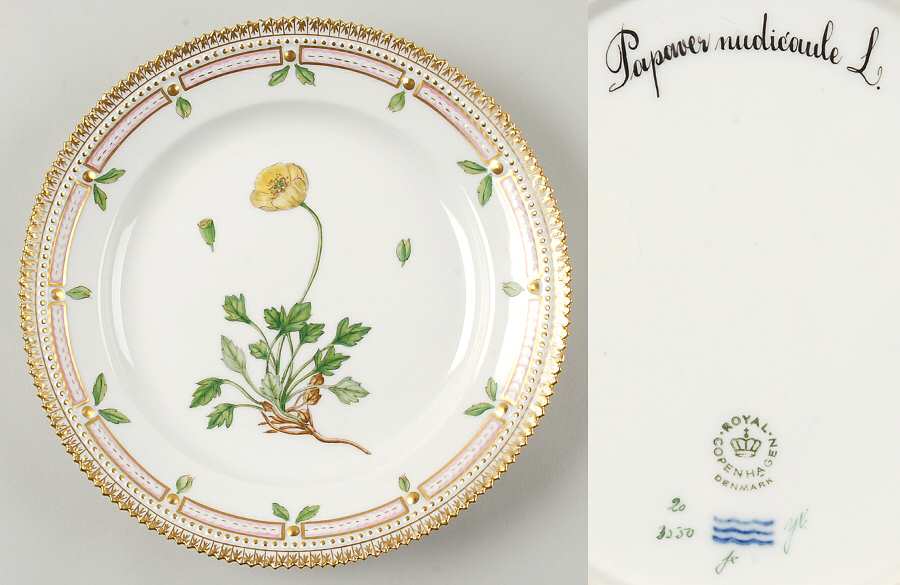 Flora Danica (1961 To Current) Luncheon Plate-Papaver nudicaule L.