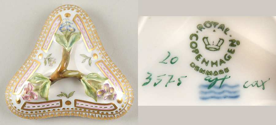 Flora Danica (1961 To Current) Lid for Triangular Custard Cup-No Decal