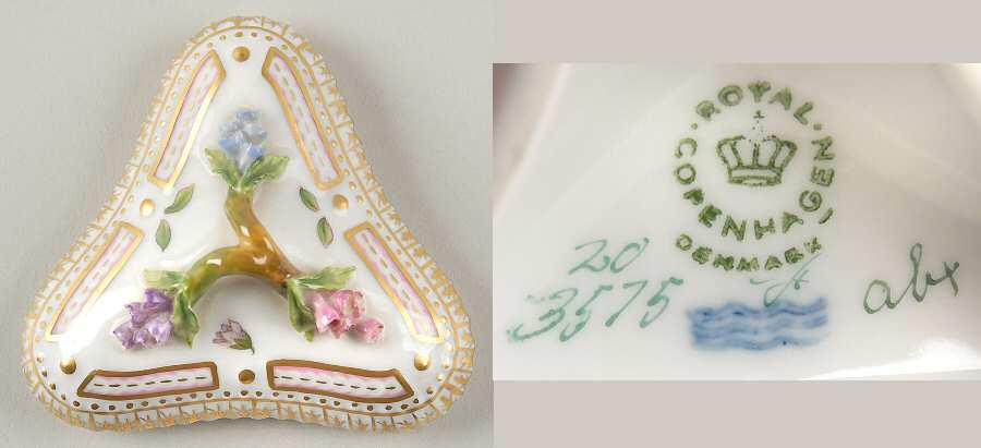 Flora Danica (1961 To Current) Lid for Triangular Custard Cup-No Decal