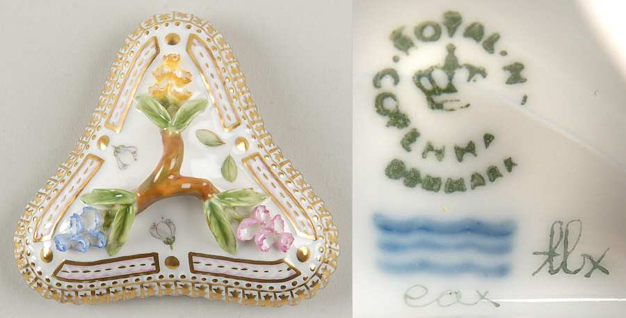 Flora Danica (1961 To Current) Lid for Triangular Custard Cup-No Decal