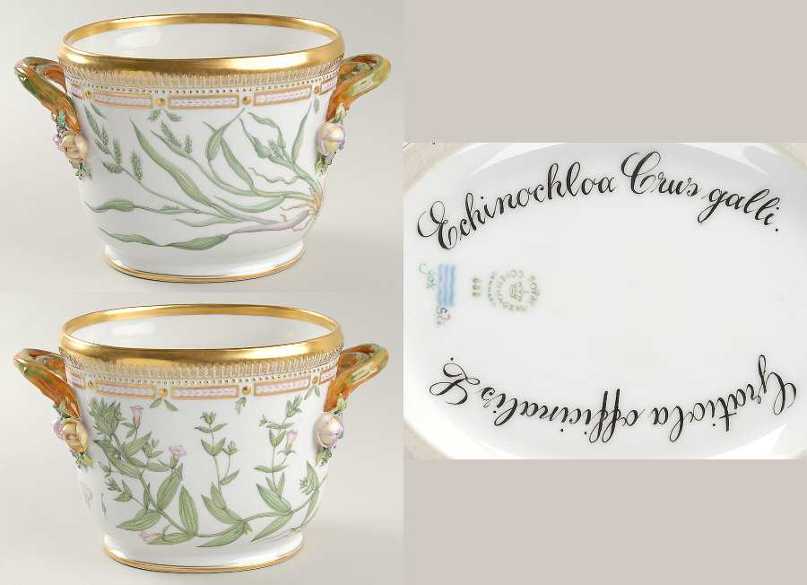Flora Danica (1961 To Current) Oval Wine Cooler/Cache Pot-Echino Crus, Gratio off