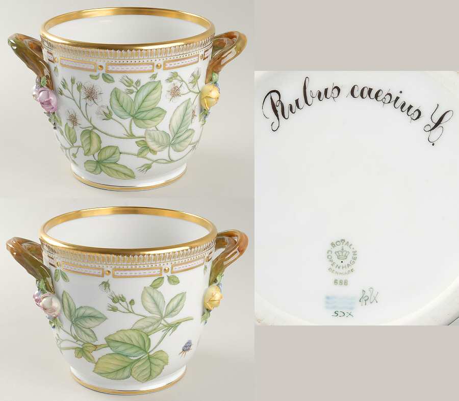 Flora Danica (1961 To Current) Large Round Wine Cooler/Cachepot-Rubus caesius L
