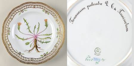 Flora Danica (1961 To Current) 10" Pierced Dinner Plate/Fruit Std-Taraxacum palus