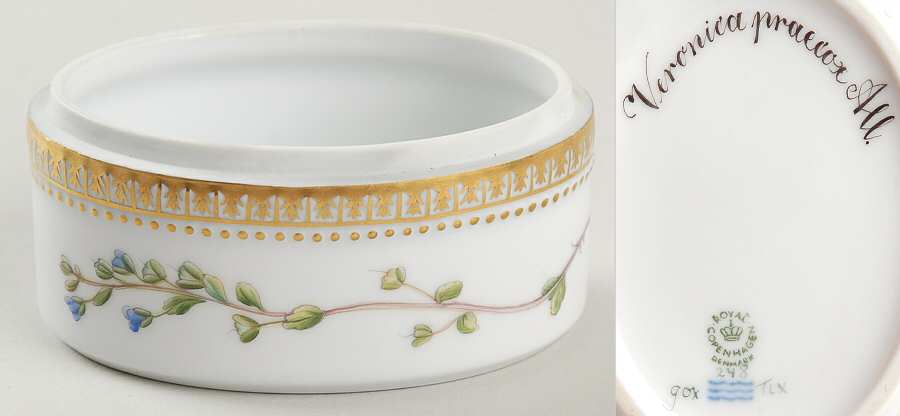 Flora Danica (1961 To Current) Small Oval Box-No Lid-Veronica praecox All