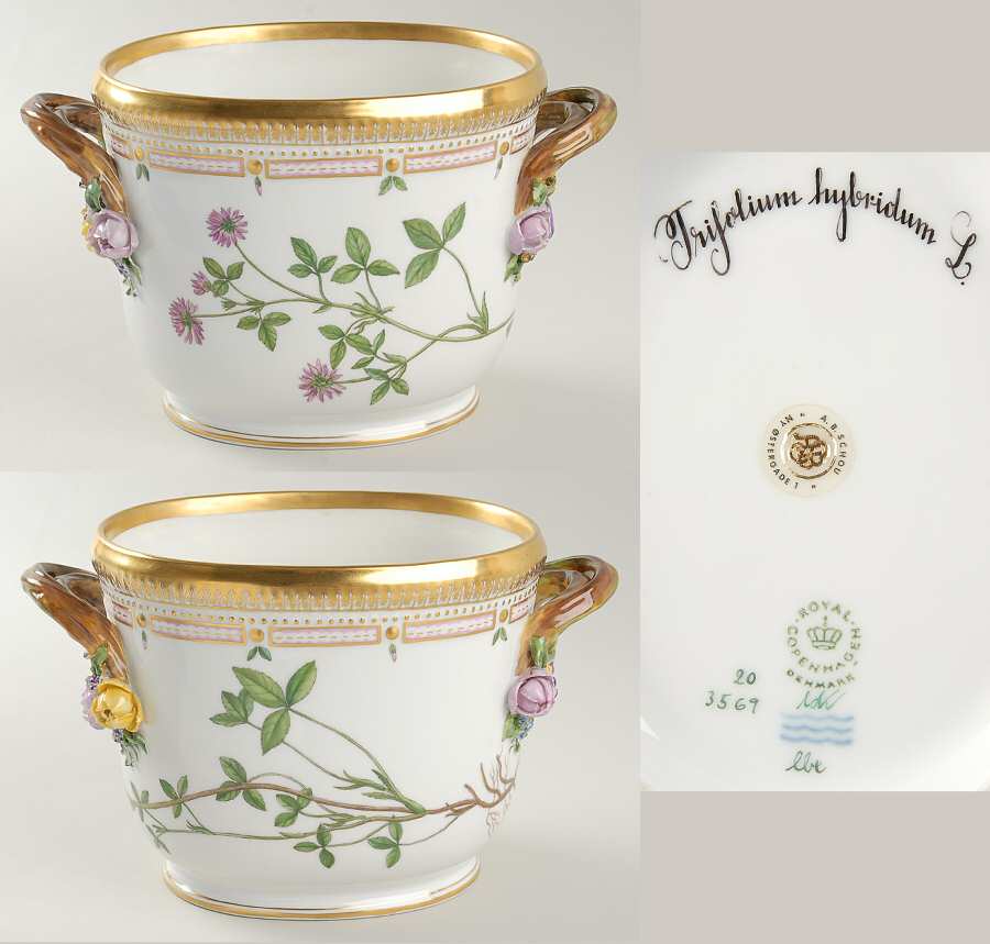 Flora Danica (1961 To Current) Oval Wine Cooler/Cache Pot-Trifolium hybridum L