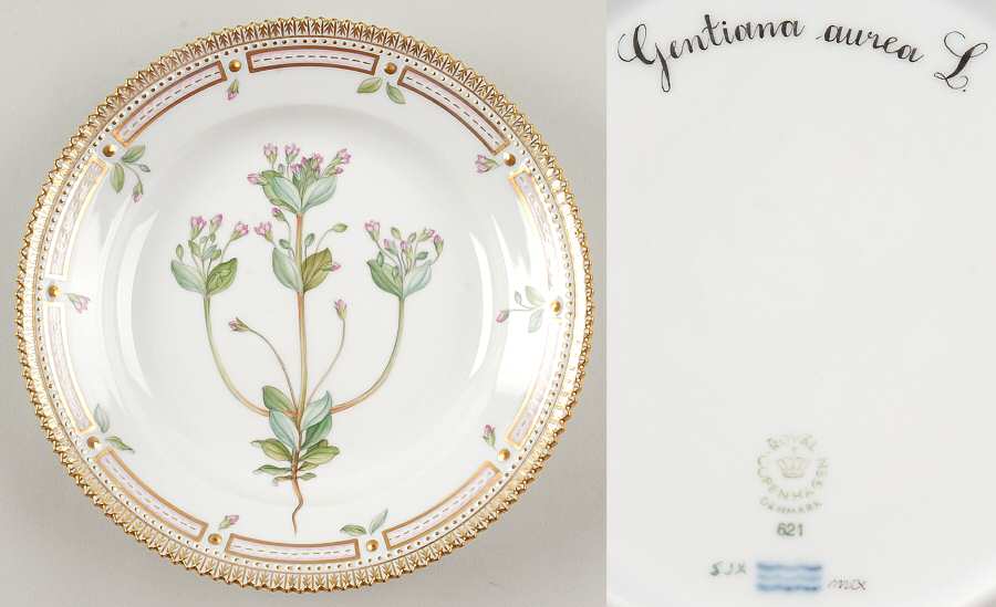 Flora Danica (1961 To Current) Girl Child's Plate-Gentiana aurea L