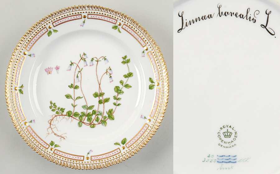 Flora Danica (1961 To Current) Luncheon Plate-Linnaea borealis L