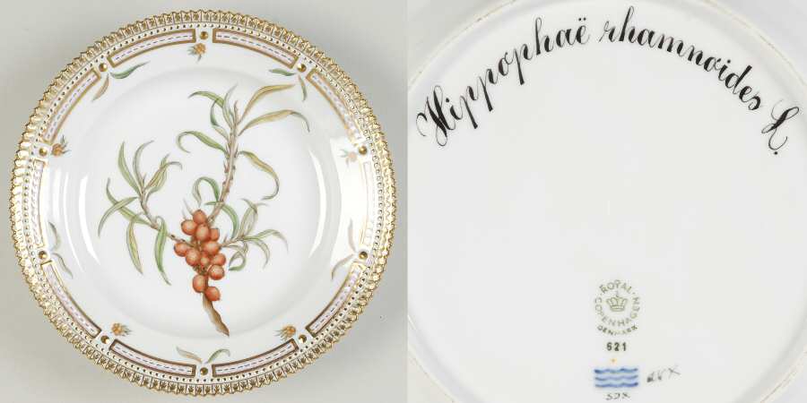 Flora Danica (1961 To Current) Salad Plate-Hippophae rhamnoides L