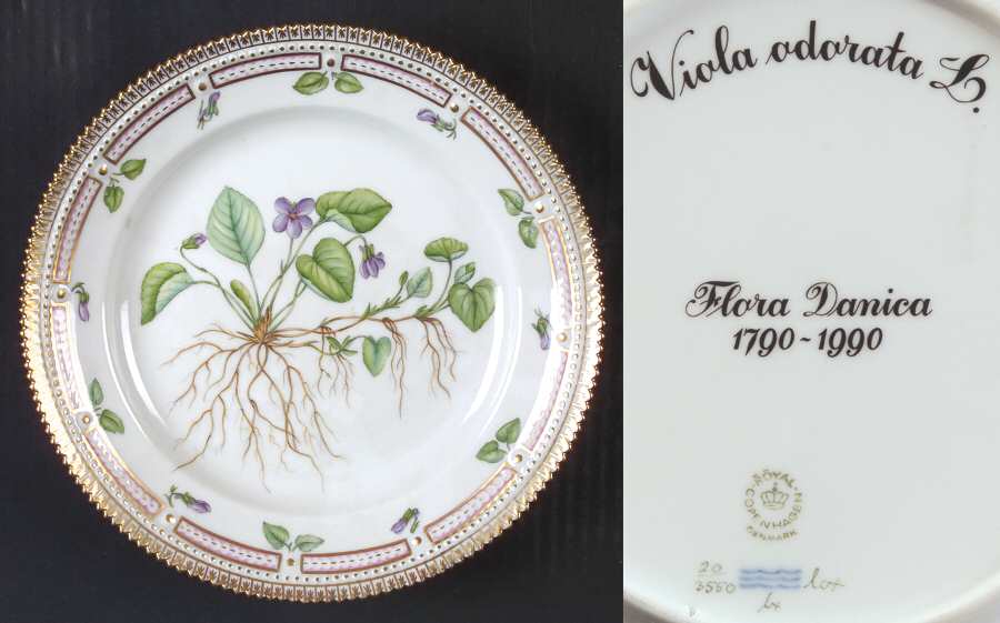 Flora Danica (1961 To Current) Jubilee Luncheon Plate-Viola odorata L