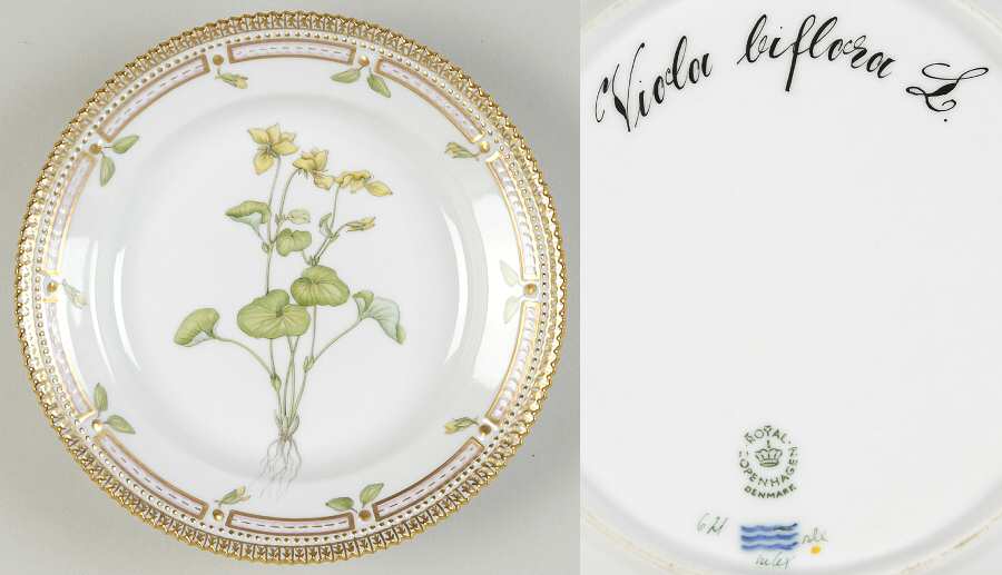 Flora Danica (1961 To Current) Salad Plate-Viola biflora L