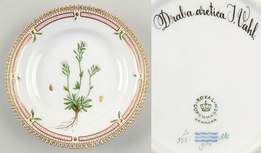 Flora Danica (1961 To Current) Dessert/Pie Plate-Draba arctica J vahl