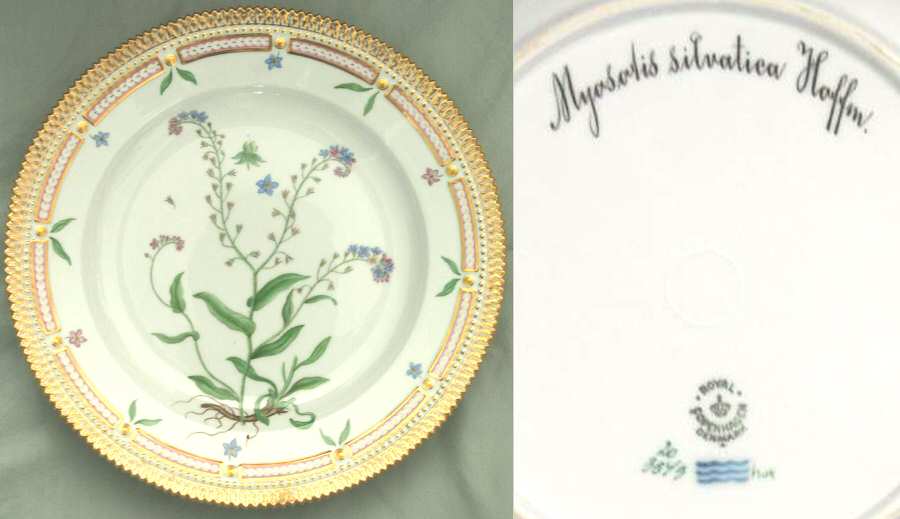 Flora Danica (1961 To Current) Dinner Plate-Myosotis sylvatica Hoffm