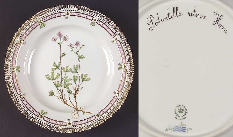 Flora Danica (1961 To Current) Dinner Plate-Potentilla retusa Horn