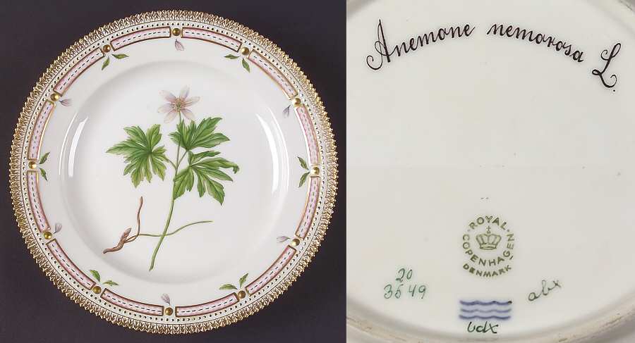 Flora Danica (1961 To Current) Dinner Plate-Anemone nemorosa L