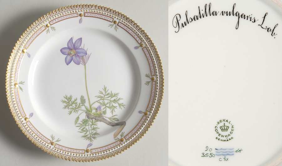 Flora Danica (1961 To Current) Luncheon Plate-Pulsatilla vulgaris Lob
