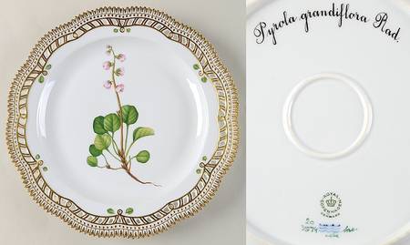 Flora Danica (1961 To Current) 11" Round Pierced Platter-Pyrola grandiflora Rad