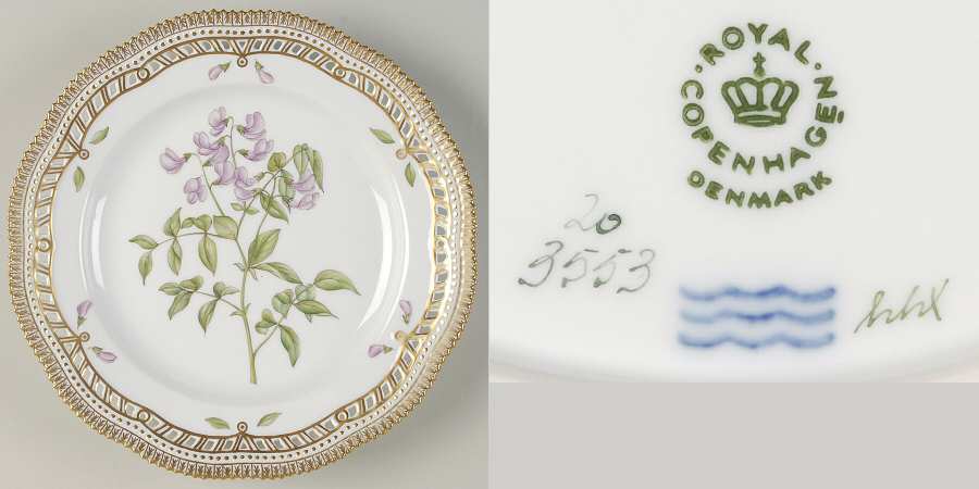 Flora Danica (1961 To Current) 10" Pierced Dinner Plate/Fruit Std-Orobus vernus L