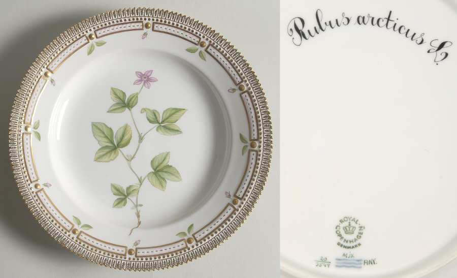 Flora Danica (1961 To Current) Dinner Plate-Rubus arcticus L