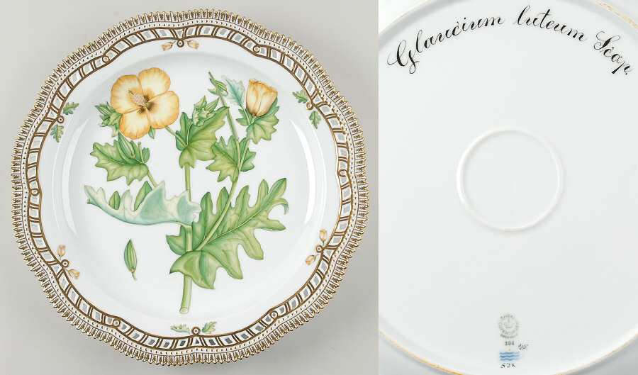 Flora Danica (1961 To Current) 14" Round Pierced Platter-Glaucium luteum Scop