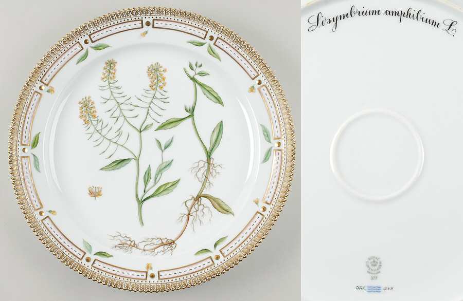 Flora Danica (1961 To Current) 14" Round Platter-Sisymbrium amphibium L