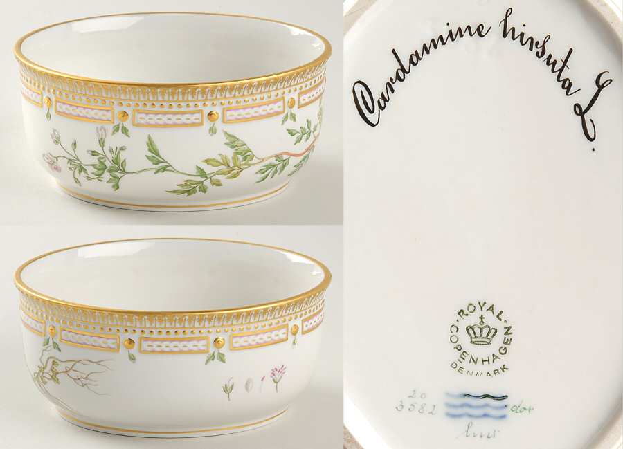 Flora Danica (1961 To Current) Large Sugar Bowl No Lid-Cardamine hirsuta L