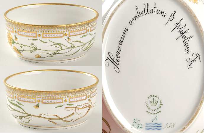 Flora Danica (1961 To Current) Large Sugar Bowl No Lid-Hieracium umballatum B fil