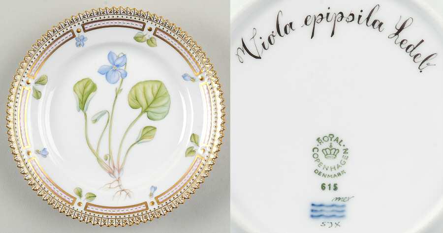 Flora Danica (1961 To Current) Bread & Butter Plate-Viola epipsila Ledeb