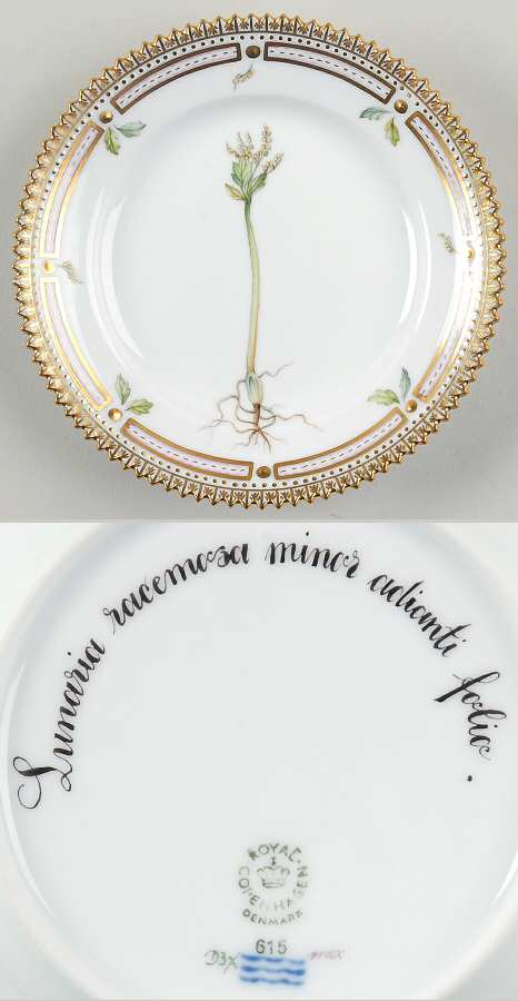 Flora Danica (1961 To Current) Bread & Butter Plate-Lunaria racemosa minor adiant