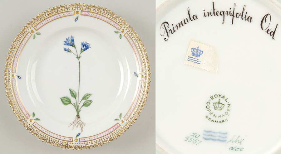 Flora Danica (1961 To Current) Dessert/Pie Plate-Primula integrifolia Oed