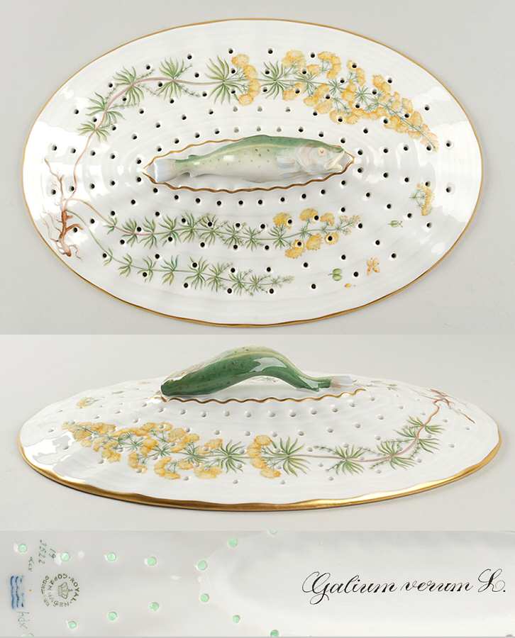 Flora Danica (1961 To Current) Fish Drainer (For 18" Platter)-Galium verum L