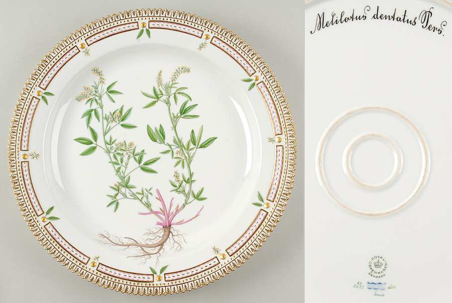 Flora Danica (1961 To Current) 15" Round Platter-Melilotus dentatus Pers