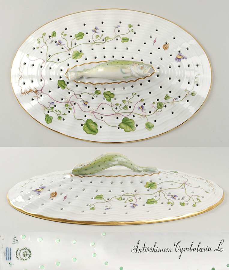 Flora Danica (1961 To Current) Fish Drainer (For 18" Platter)-Antirrhinum Cymbala