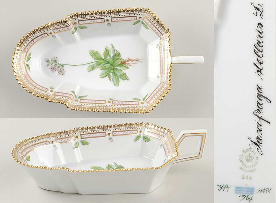 Flora Danica (1961 To Current) 8" Pickle/Accent Dish-Saxifraga stellaris L