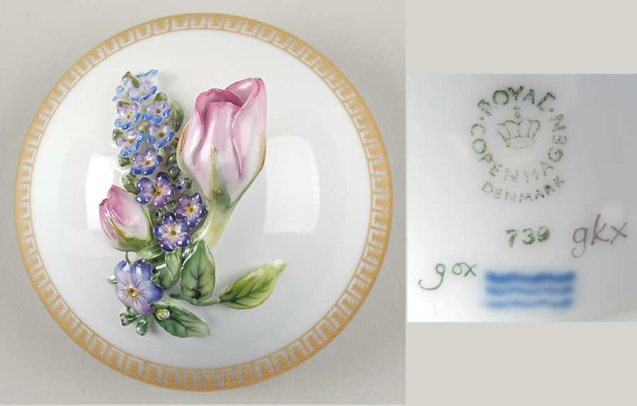 Flora Danica (1961 To Current) Lid for 12" Small Covered Vase-Spring-No Decal