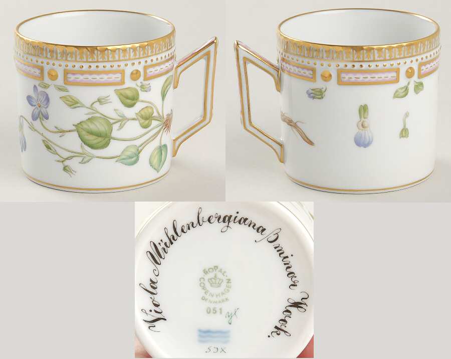 Flora Danica (1961 To Current) Chocolate Cup-Viola Muhlenbergiana B minor Hook